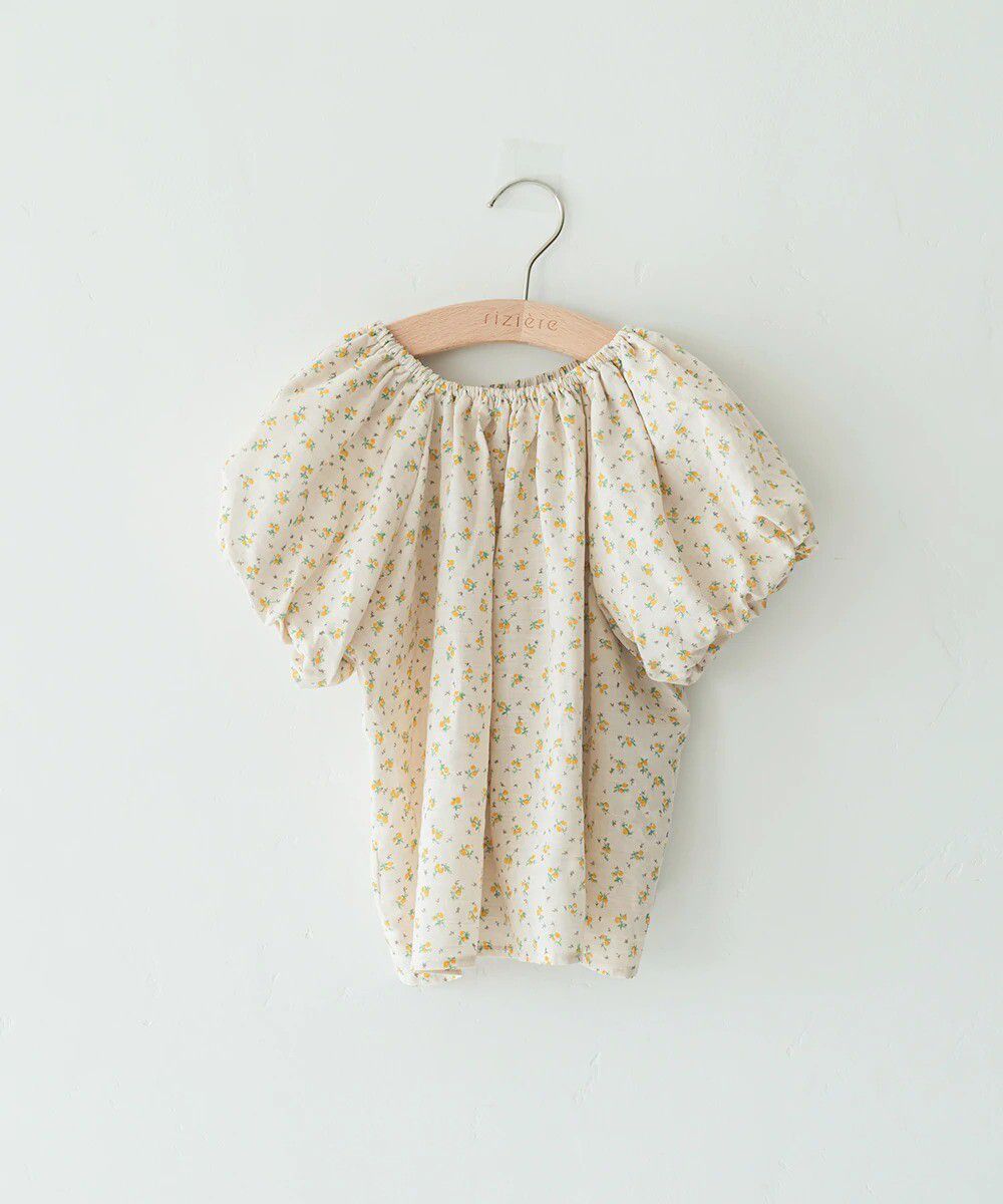 日本 riziere - 清新小碎花澎澎短袖上衣-玫瑰