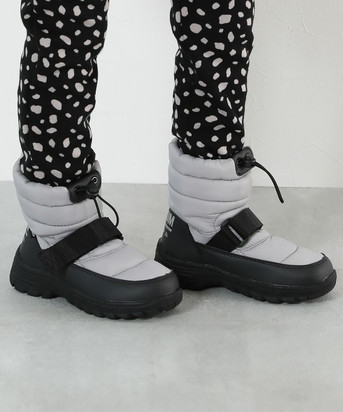 日本 devirock - 防滑防潑水可調鬆緊雪靴-灰