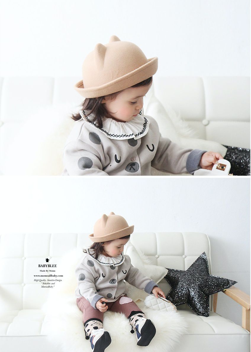 韓國 Babyblee - 挺版耳朵造型帽-紅 (FREE)