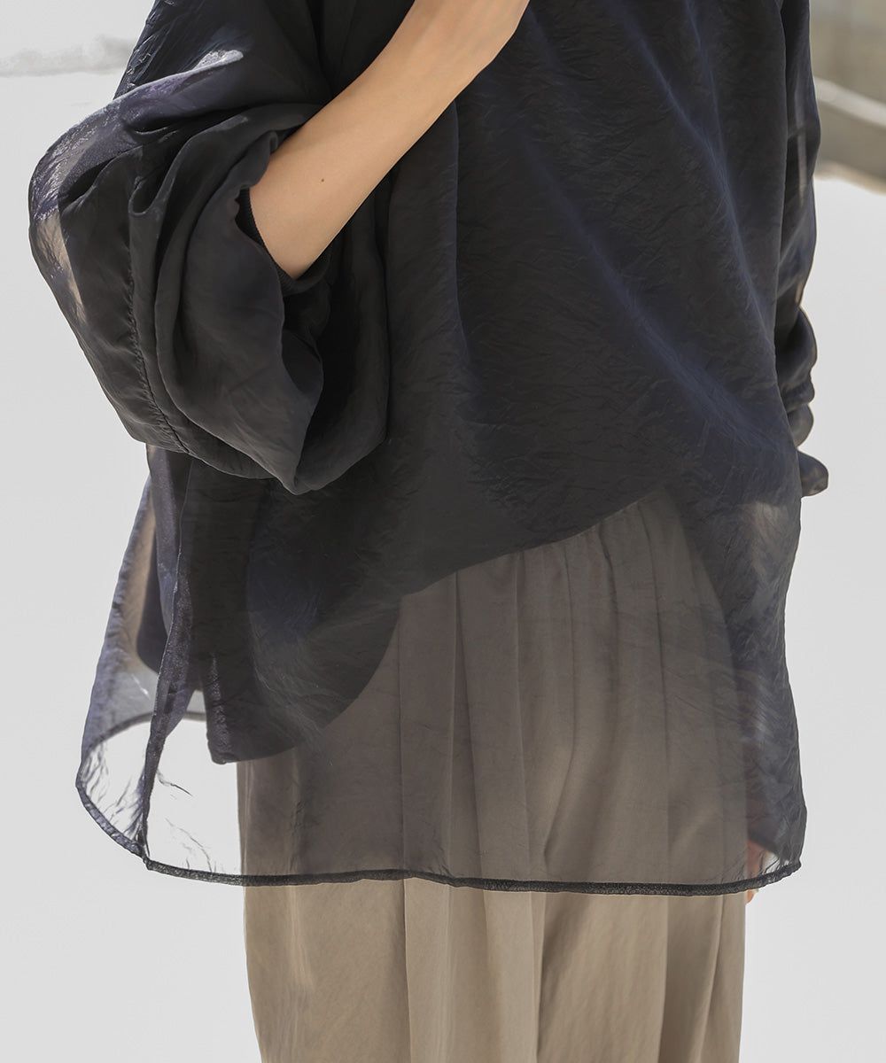 日本 Bab - [推薦]薄紗層次精緻女孩長袖上衣-淺卡其