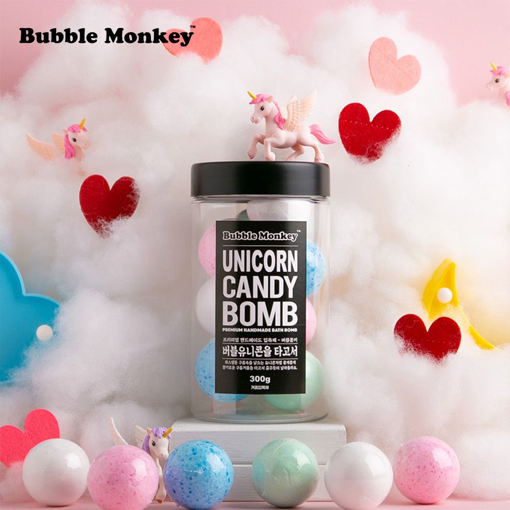 韓國 Bubble Monkey - CANDY BOMB 泡沫浴泡澡球 10入罐裝 - UNICORN (牡丹+海鹽柚子+嬰兒爽身粉+甜蜜麝香)