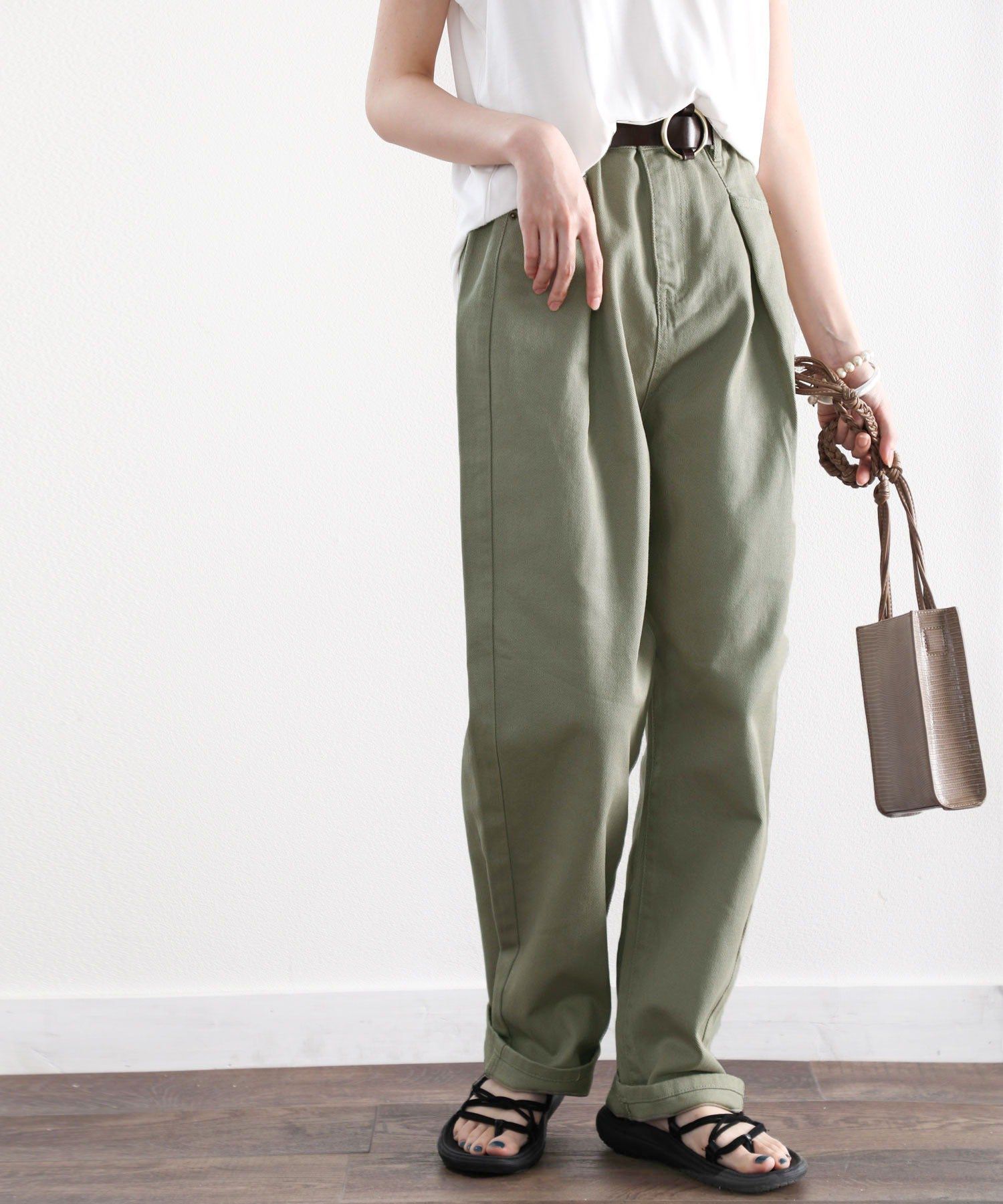 日本 Classical Elf - [熱銷NO.1]  舒適顯瘦打褶長褲-黑