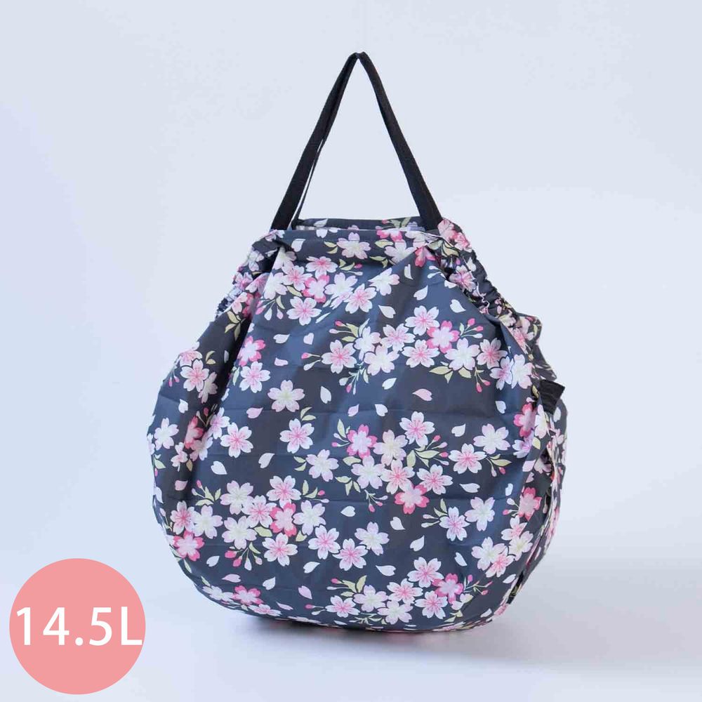 日本 MARNA - Shupatto 秒收摺疊購物袋-和風特別款-櫻花 (M(30x35cm))-耐重5kg / 14.5L
