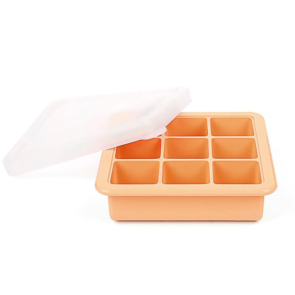紐西蘭 HaaKaa - 矽膠副食品分裝盒/製冰盒-9 格-粉橘-9格x35mL