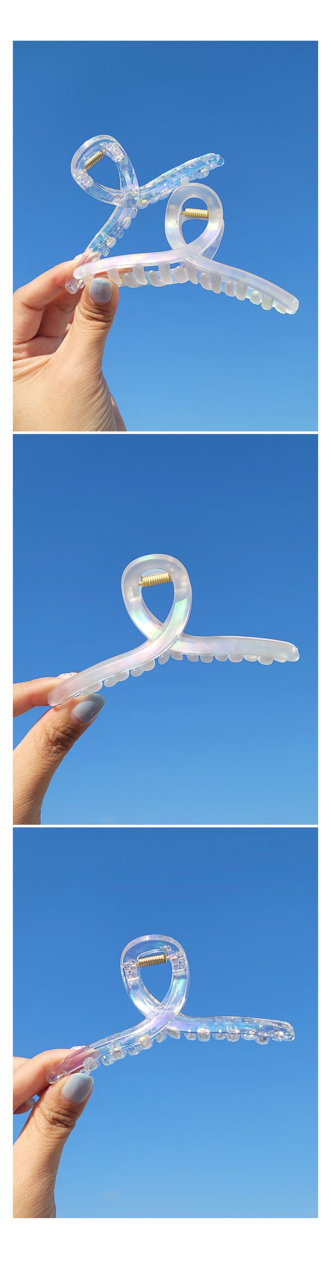 韓國 Soo&Soo - 歐若拉炫光髮夾-交錯-霧面