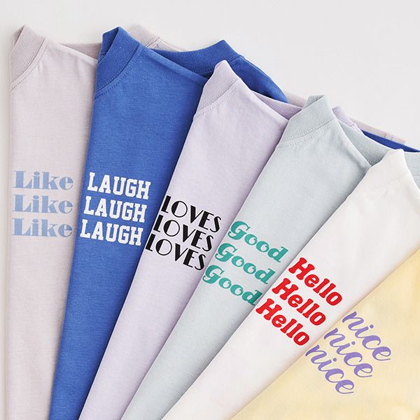 日本 b-ROOM - 英文標語休閒短袖上衣-NICE-奶油黃