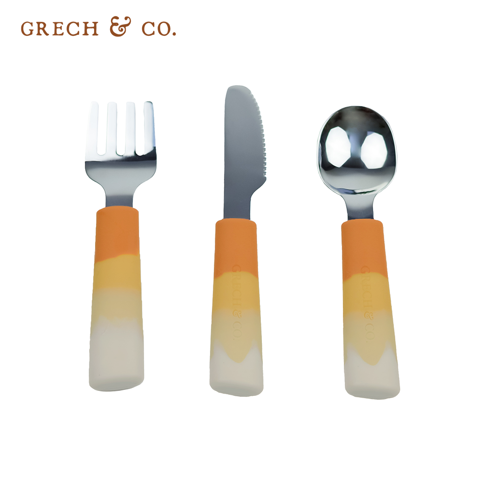 丹麥Grech&Co. - 不銹鋼餐具三入組-漸層橘