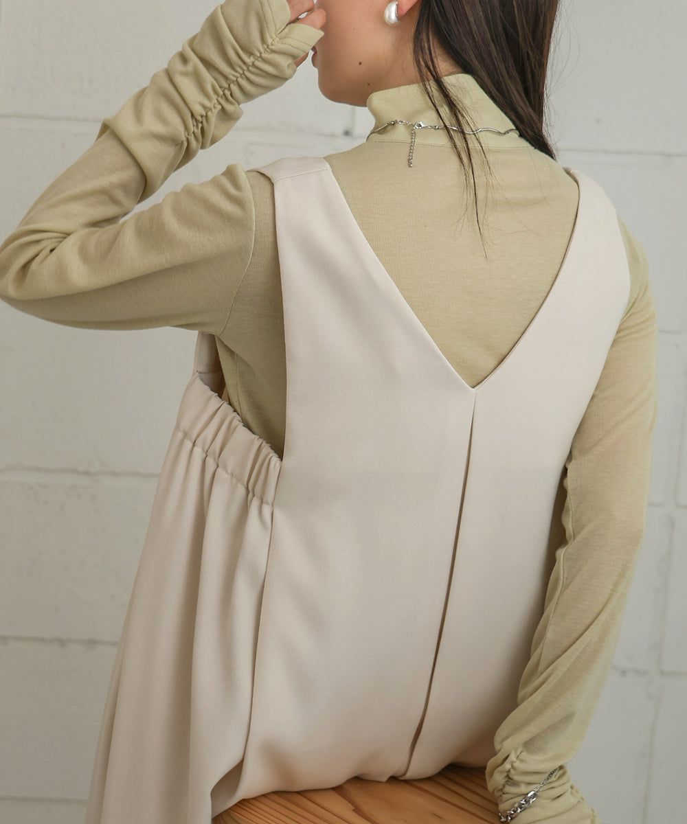 日本 Bab - 2WAY側鬆緊修身背心裙-黑