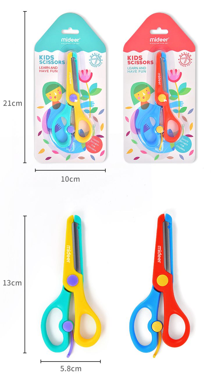 MiDeer - 兒童圓頭安全剪刀(紅藍款)