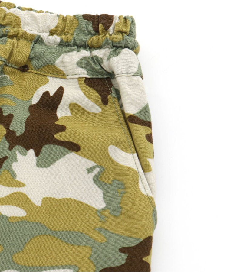 日本 BREEZE - 滿版印花腰束口休閒短褲-圓點-炭黑