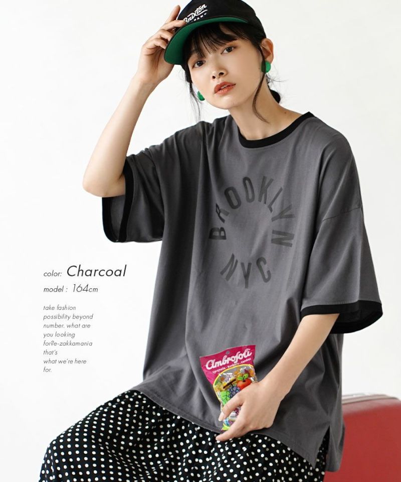 日本 zootie - 涼感機能 圓領洛肩印花短T-卡其