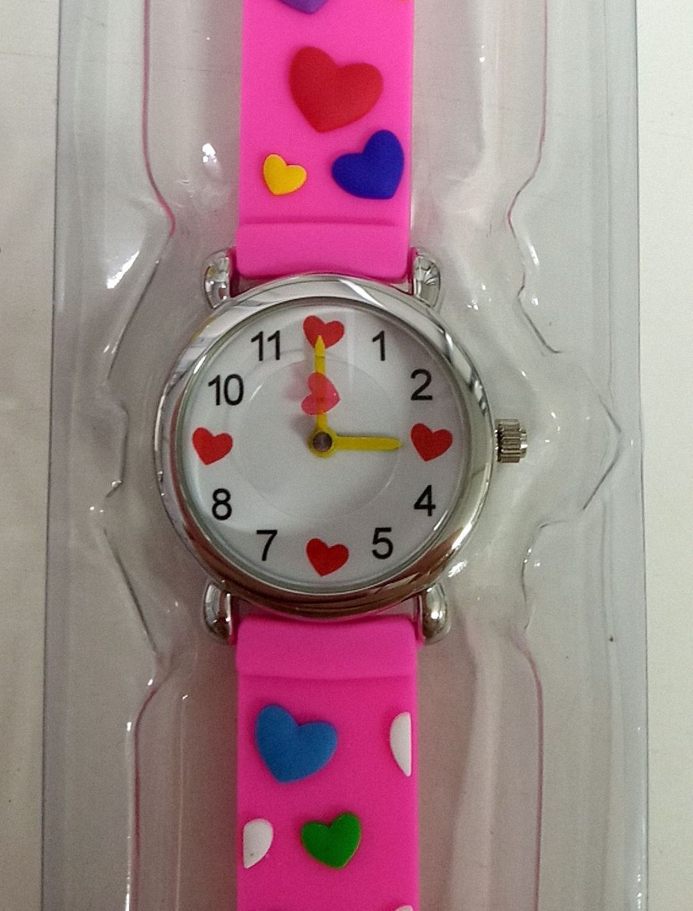 3D立體卡通兒童手錶-經典小圓錶-粉紅愛心