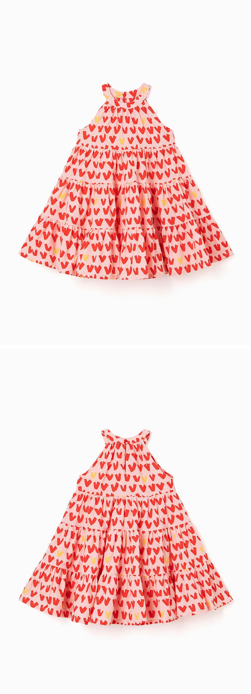 韓國 OZKIZ - 滿版愛心拼接感長版洋裝