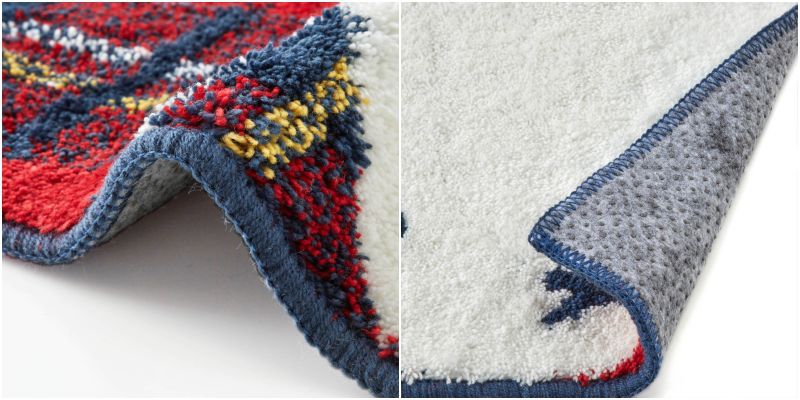 日本千趣會 - mini labo 去泥污腳踏墊-法蘭西花朵-藍綠