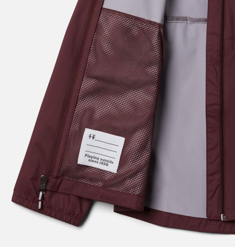 Columbia - 兒童輕量防風防水外套-Malbec 酒紅色