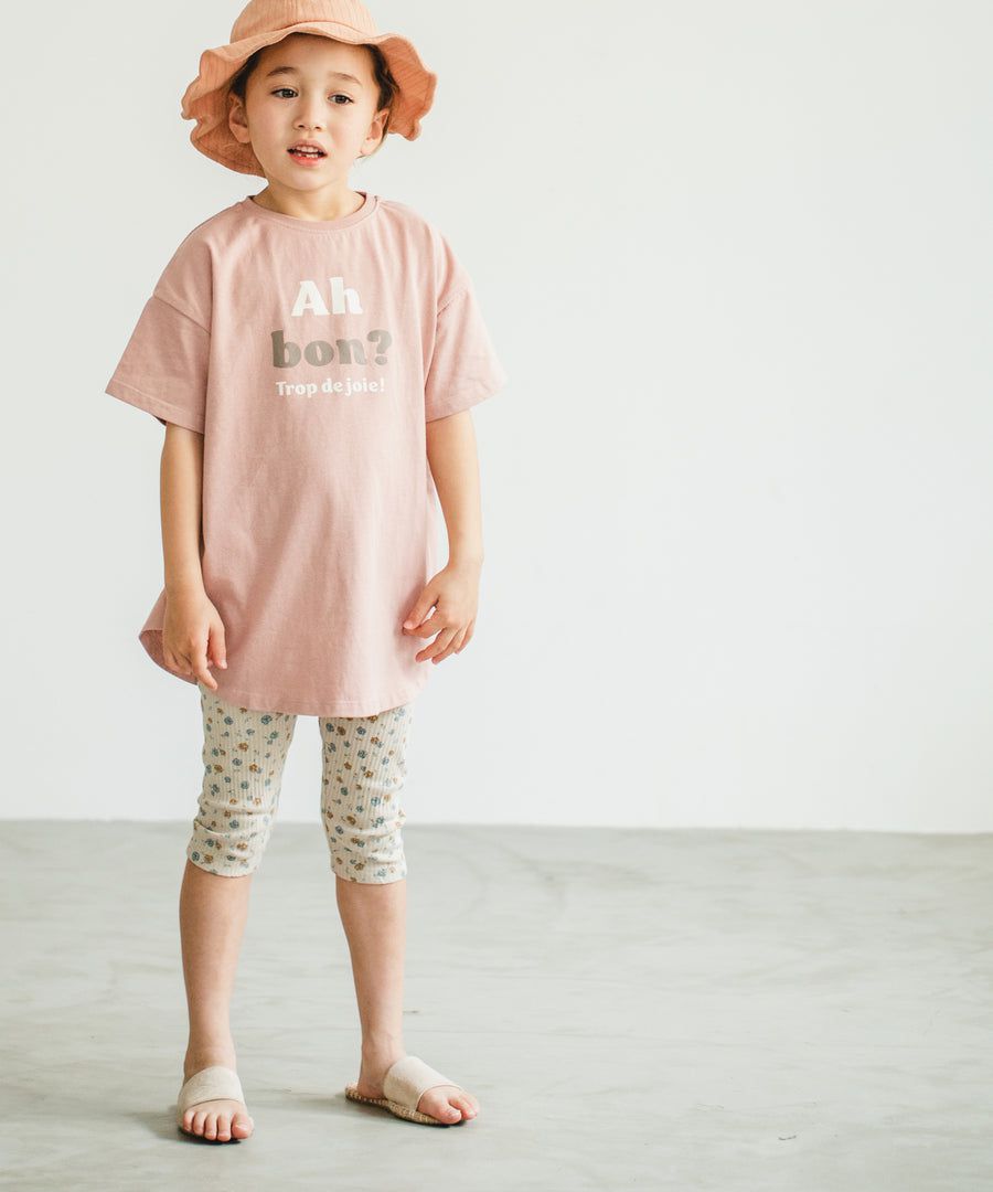 日本 PAIRMANON - 100%柔棉 印花前短後長短袖洋裝-NIPPY-摩卡