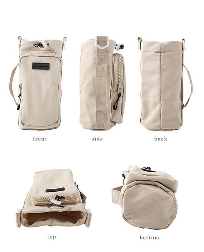 日本 LIZDAYS - 防潑水 手機水壺收納隨身側背小包-粉紅