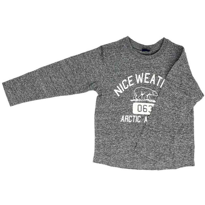 akachan honpo - T恤-英文字母-灰色