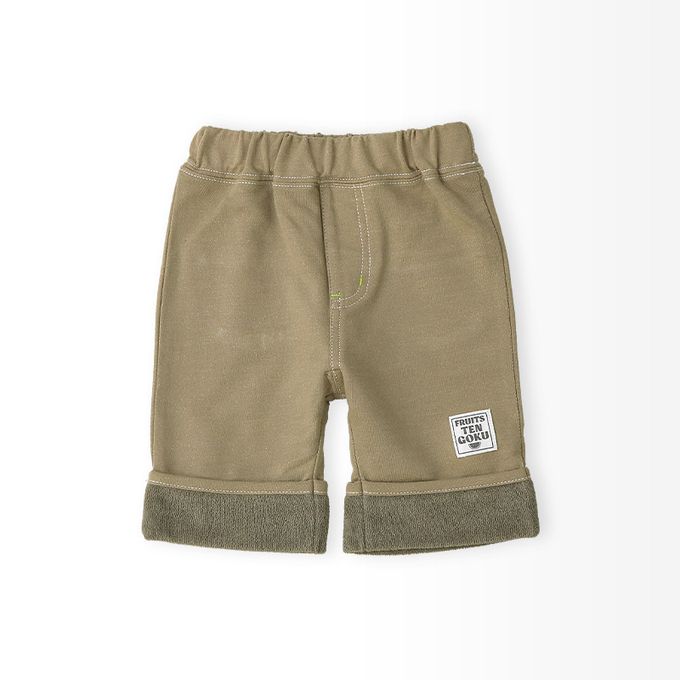 日本 ZOOLAND - 可愛水果口袋反摺造型短褲-西瓜-深藍