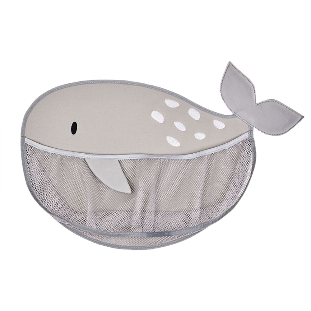 英國 JoJo Maman BeBe - 嬰幼兒沐浴/洗澡/戲水收納袋-灰色鯨魚