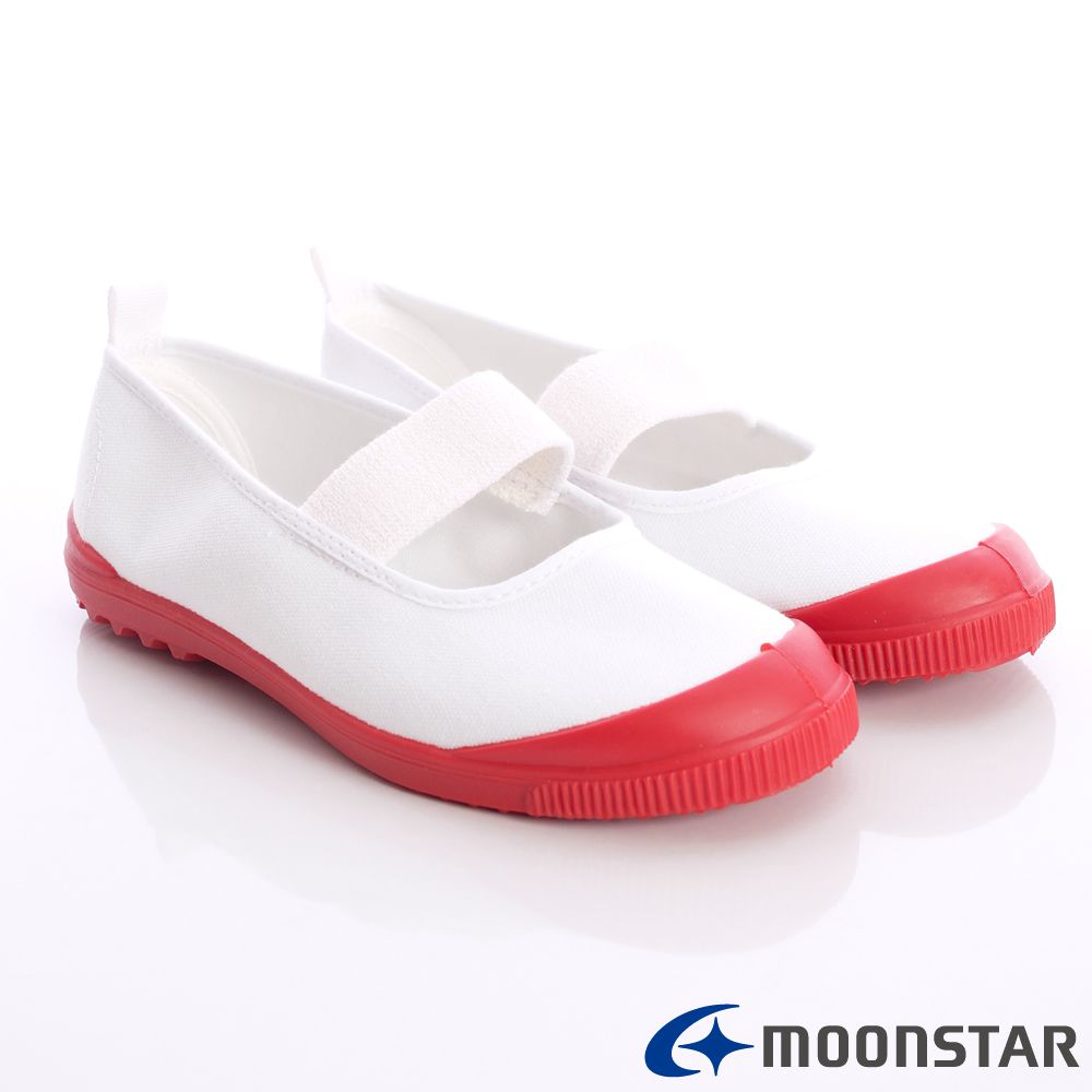 Moonstar日本月星 - 日本月星機能童鞋-日本製冠軍幼兒園室內鞋鐵氟龍版(中小童段)-白紅