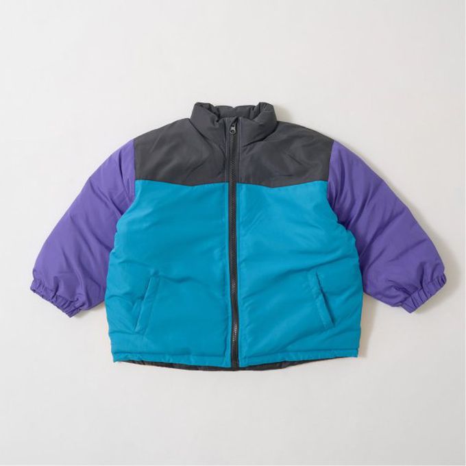 日本 b-ROOM - 萬能蓬鬆百搭溫暖鋪棉外套-藍紫