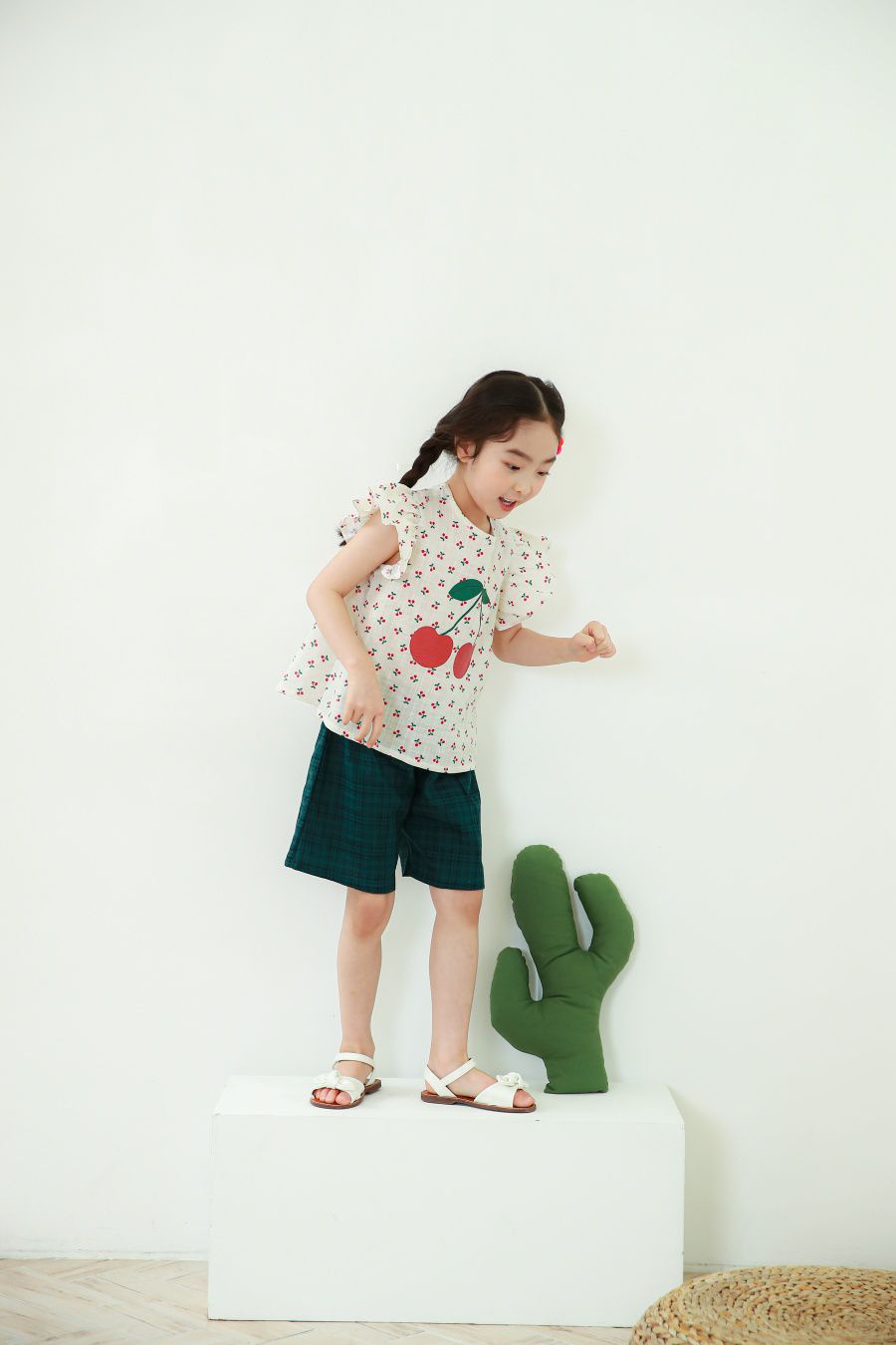 韓國 Ppippilong - 棉混紡涼感套裝-點點櫻桃