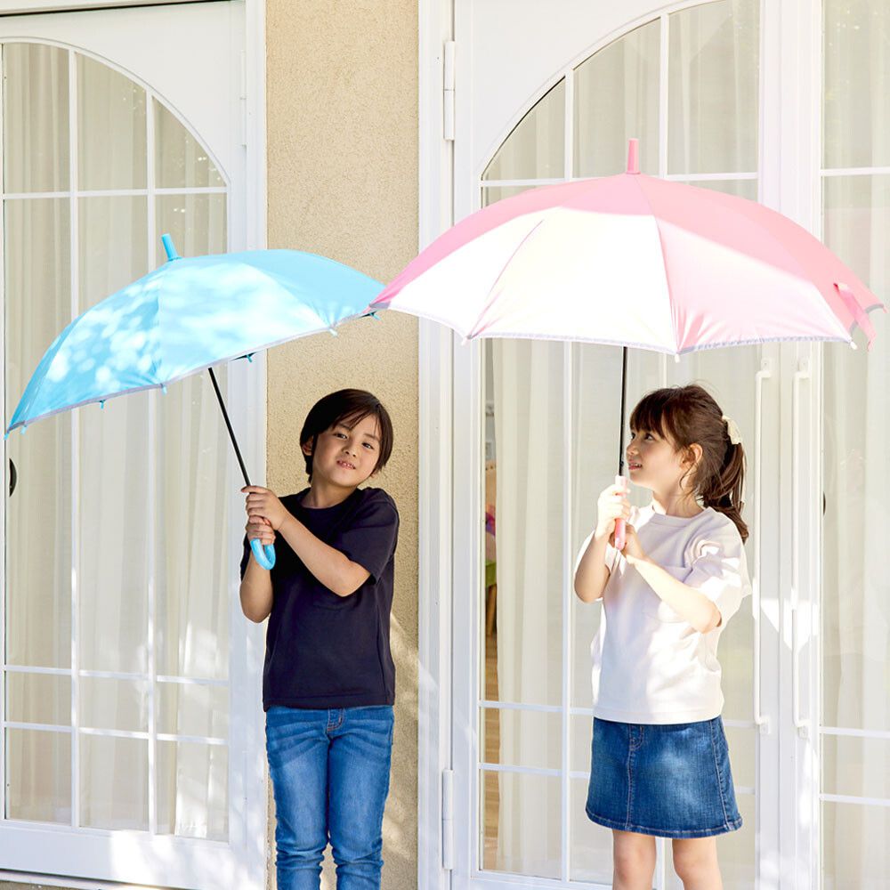 日本中谷 - 抗UV 99%遮光晴雨兩用兒童直傘-素色-水藍 (50cm(身高115-125cm))