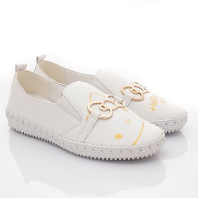 HELLO KITTY - 凱蒂貓皮質不對稱休閒鞋款(大童款)-白