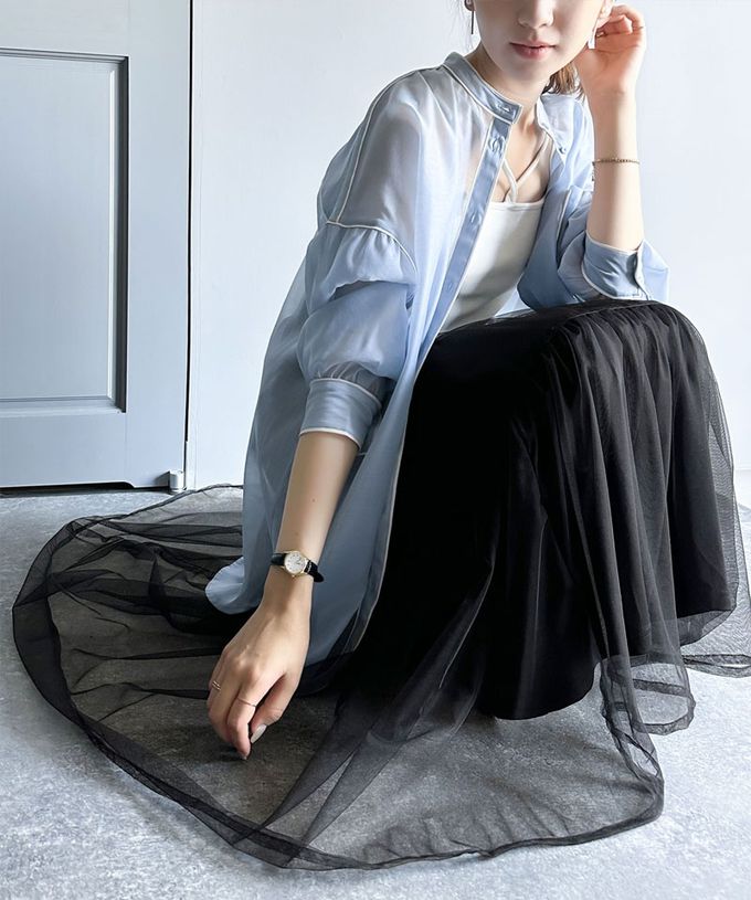 日本 Classical Elf - 百搭浪漫層次修身紗裙-灰