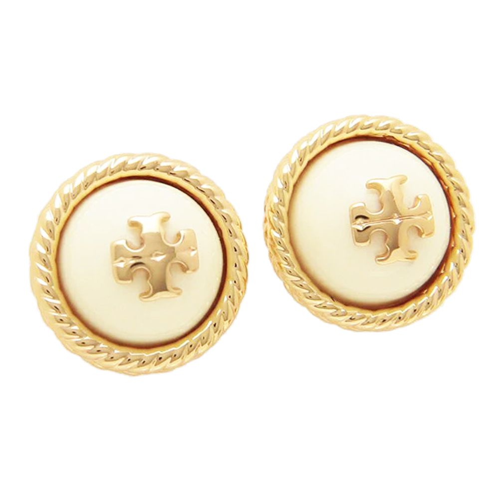 雙T-LOGO耳環 (香草白)