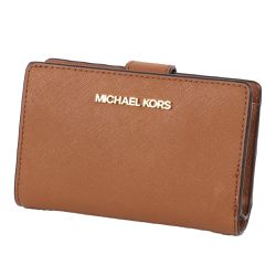 MICHAEL KORS - 素色防刮十字紋皮革中夾 (焦糖棕)