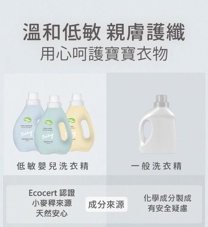 nac nac - 新品-低敏嬰兒洗衣精-3包-1100mLx3