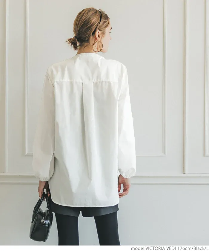 日本 COCA - 高領針織背心+前短後長襯衫2件組-黑