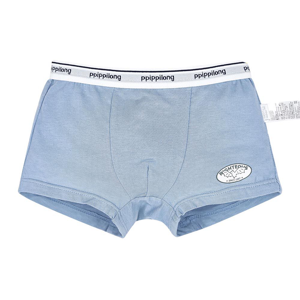 韓國 Ppippilong - 棉質透氣四角褲(男寶)-灰藍蝙蝠