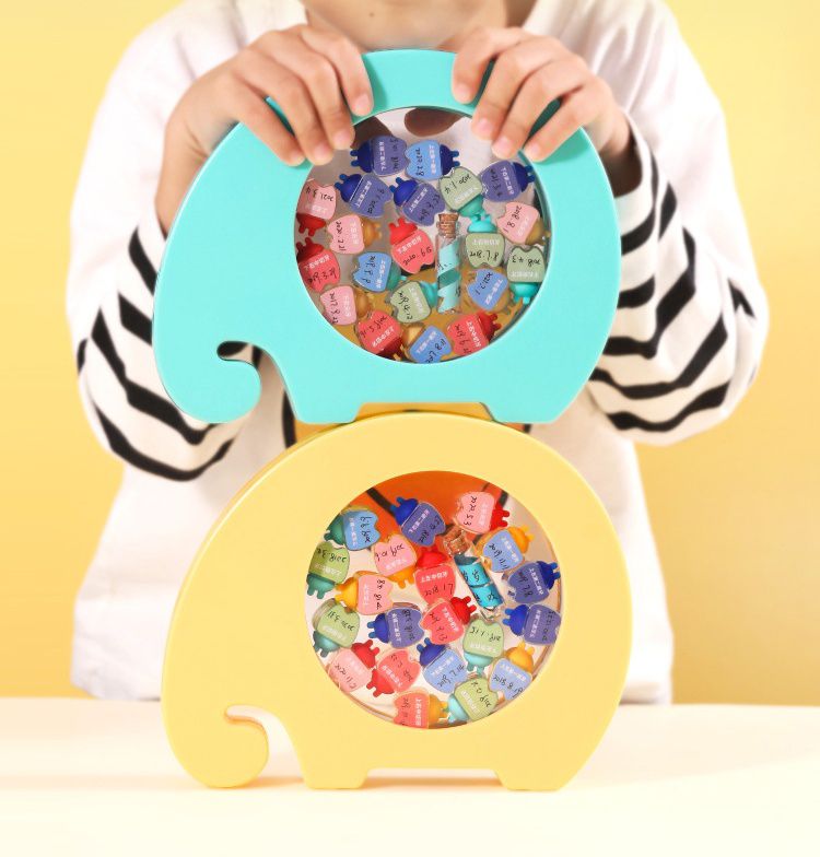 寶寶乳牙收藏盒-小象木質牙-黃色 (16x20cm)