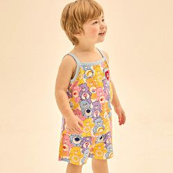 韓國 Care Bears - 聯名款滿版繽紛熊熊細肩上衣X短褲套裝