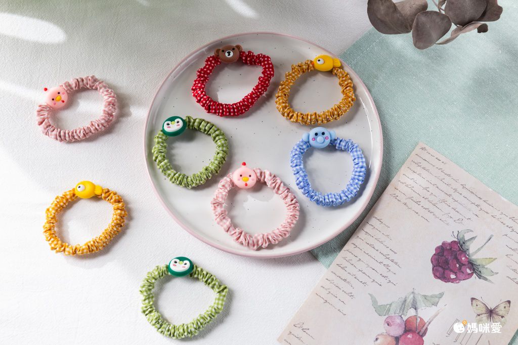 可愛彈性不傷髮大腸圈(10入組)-繽紛蜜蜂-不含紙卡