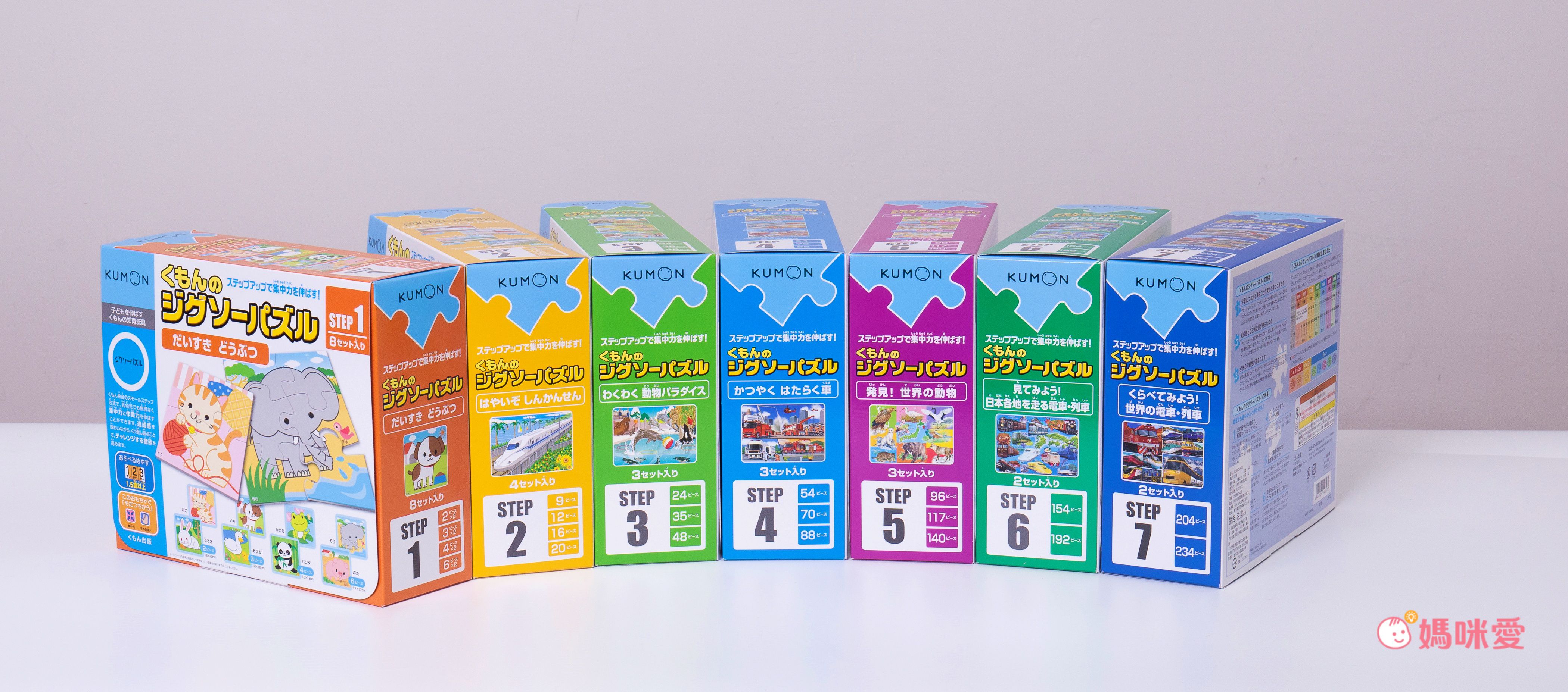 KUMON - 益智拼圖STEP 5-3 巴士、工程車及消防車-96pcs/117pcs/140pcs