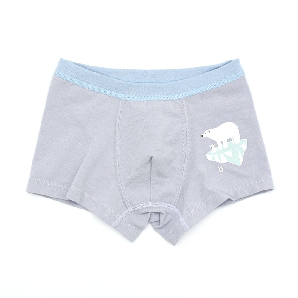 minihope美好的親子生活 - 男童四角褲-冰尖上北極熊-藍紫
