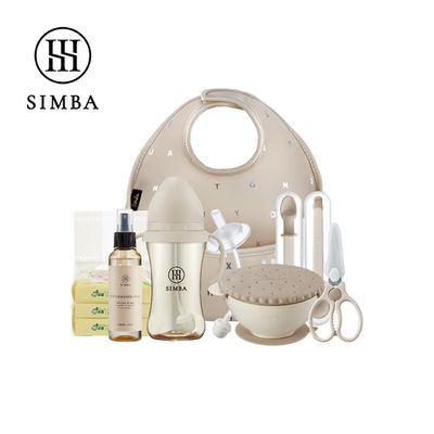 Simba 小獅王辛巴 - 好吃兜接住 食光補水豪華組-奶油字母
