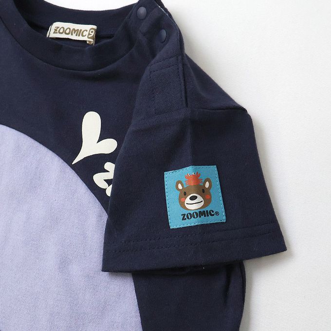 日本 ZOOLAND - 海洋印花短袖上衣-巨大鯨魚-海軍藍