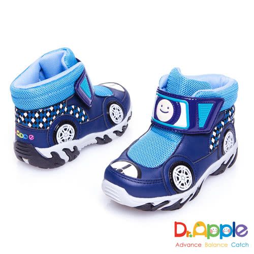 Dr. Apple - 機能童鞋_拉風急速賽車手中筒童靴-藍