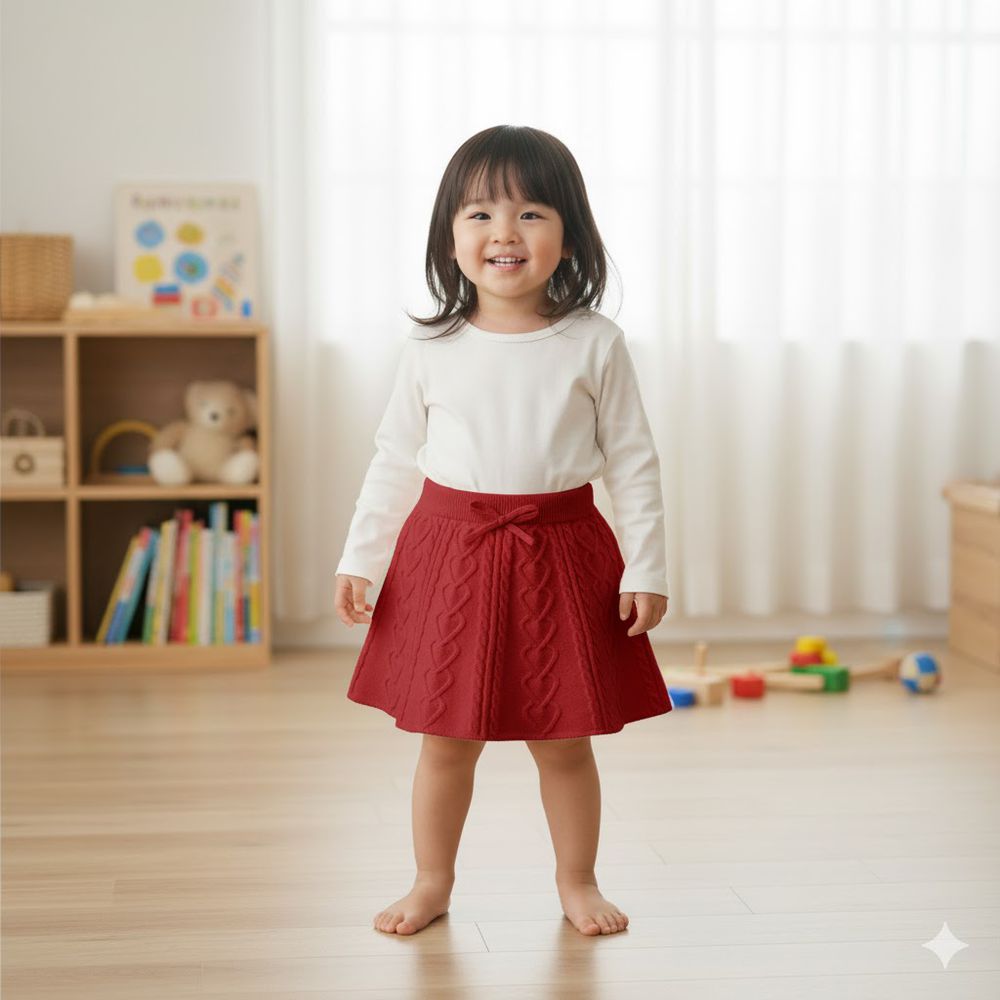 針織裙-幼兒-紅色