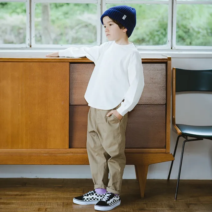 日本 BRANSHES - 大好評彈性百搭錐形長褲-素色-黃