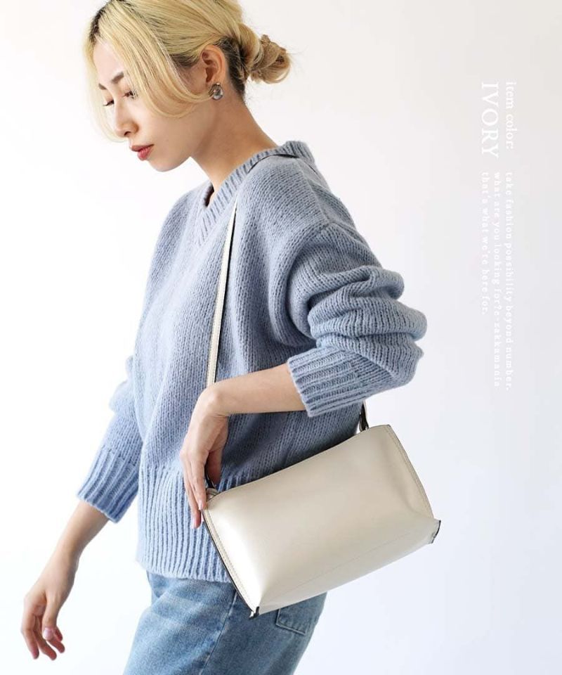 日本 zootie - Legato Largo 簡約輕量皮革側背包-棕卡其