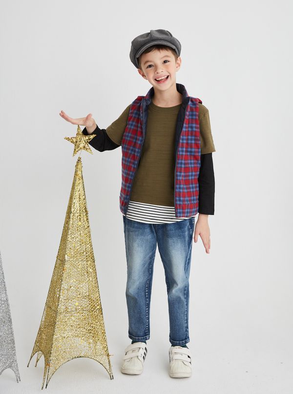 麗嬰房 Little moni - 3M科技羽絨保暖雙面穿背心-深藍