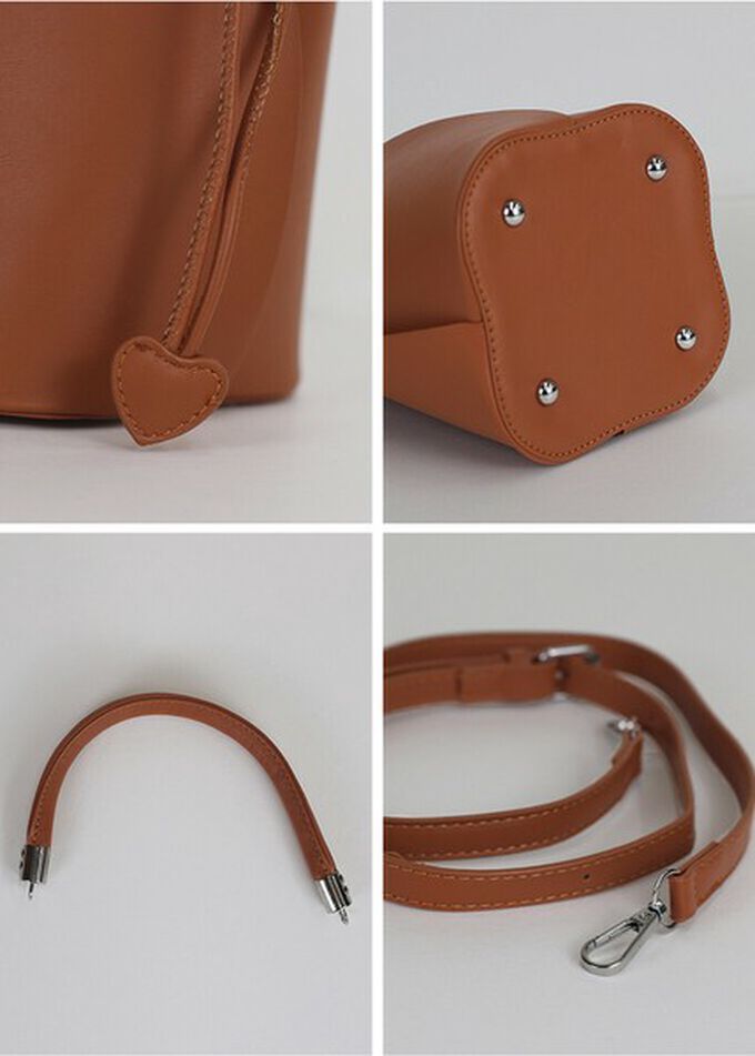 日本 BLUE EAST - 盛開鬱金香異素材迷你手提/側背包-焦糖棕