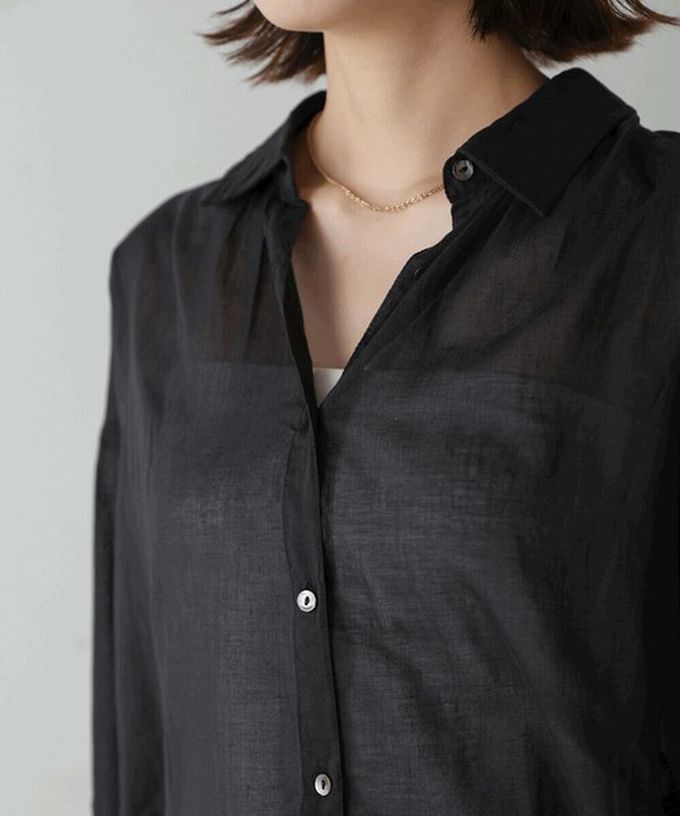 日本 Bab - 100%印度棉 柔軟輕盈寬版襯衫-薰衣草