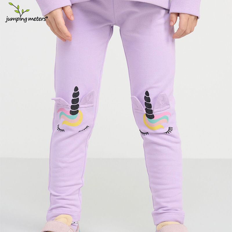 Jumping meters - 可愛立體腰鬆緊內搭褲-唯美獨角獸-紫色